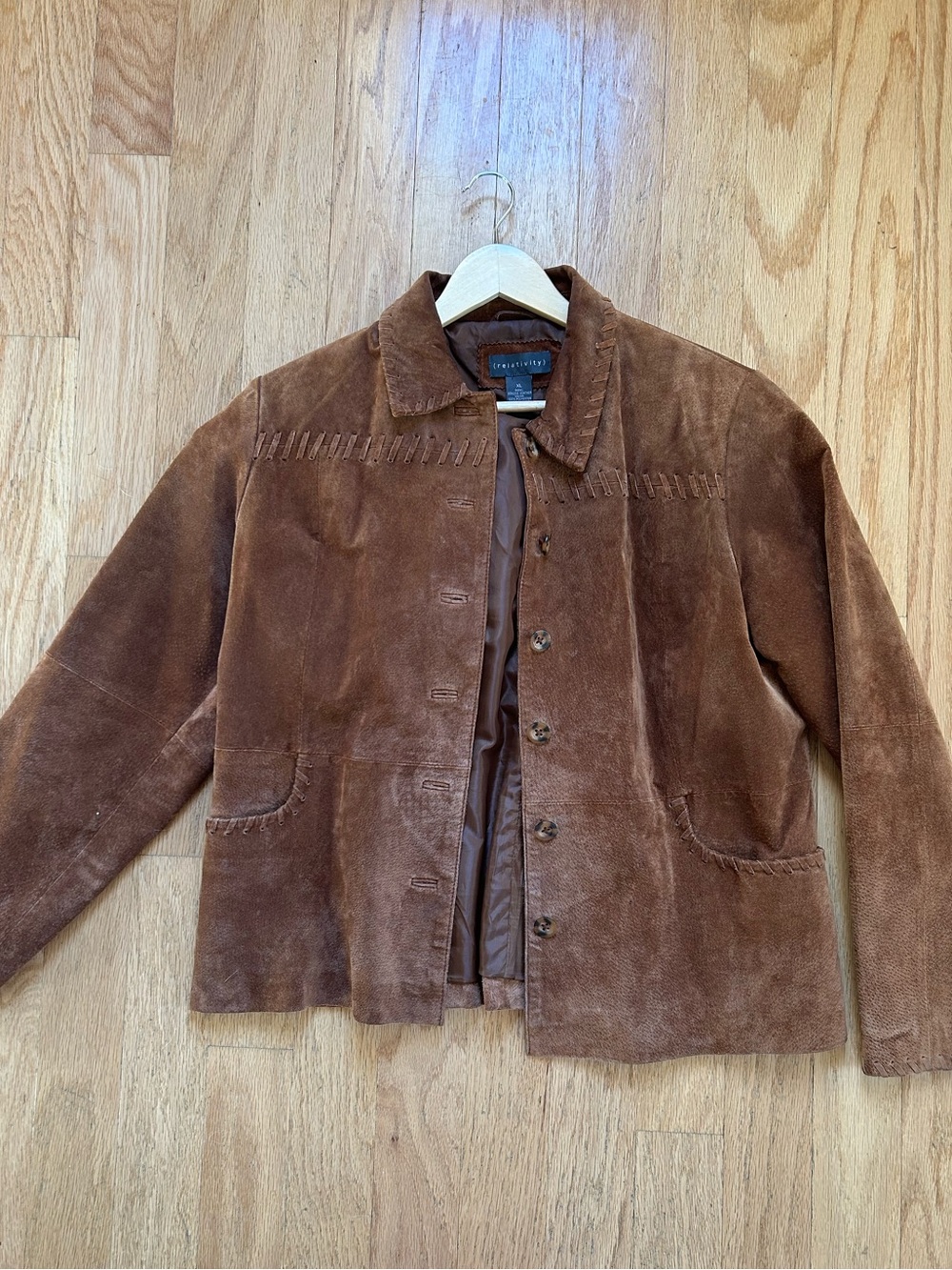 Relativity Brown Suede Button-Up Jacket